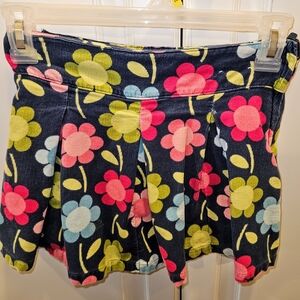 Floral Corduroy Girls Skort, Size 8